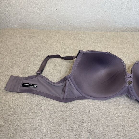 Torrid Bra Purple Lace Lined Underwire Convertible Romantic Lingerie 44DD - Picture 3 of 9